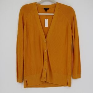 Talbots Women's Yellow Button Front V Neck Cardigan Sweater‎ Size Small Petite